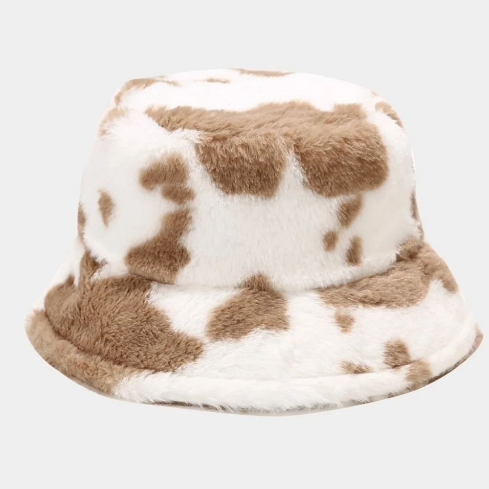 CLEARANCE Faux Fur Animal Print Bucket Hat Cap NEW!